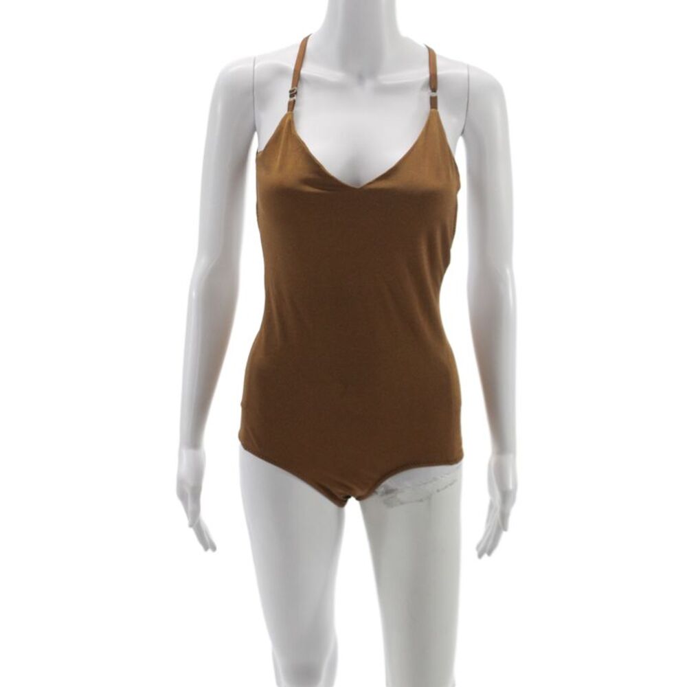 Malia Mills Women One Piece Brown Swimwear Size 6